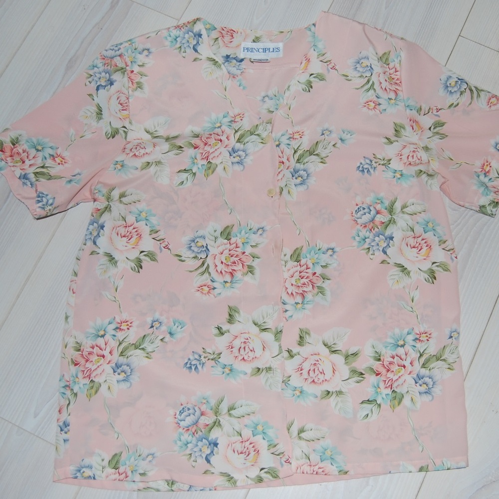 Principles vintage 80's button down floral shirt